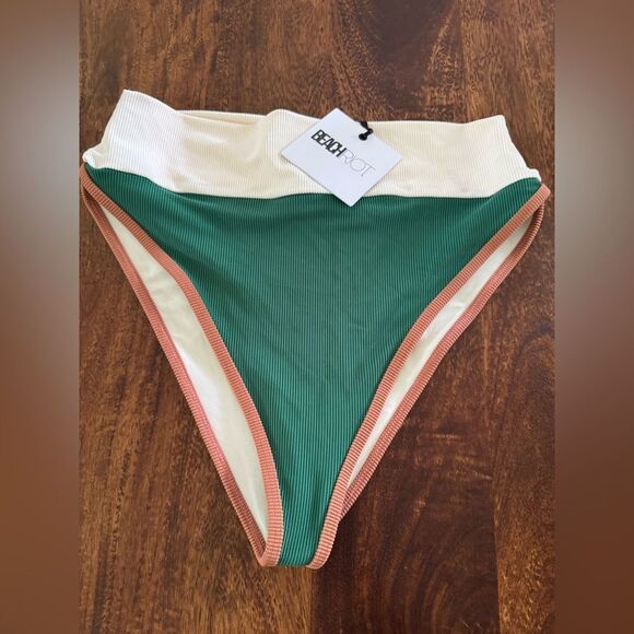 New Beach Riot Emmy Colorblock Bikini Bottom Psychedelic Suede - Picture 5 of 5